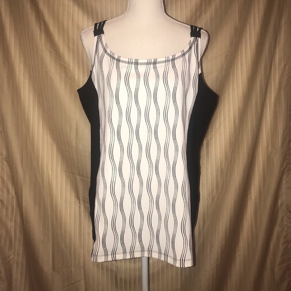 ZENERGY BY CHICOS 1X TANK TOP BLACK & WHITE - Picture 1 of 6
